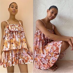 Acler Eliot Pleated Tiered Mini Dress Size 12